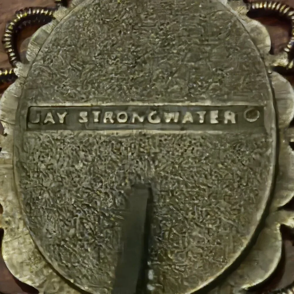 RARE 1 OF JAY'S 1ST FRAME RETIRED JAY STRONGWATER BOW RIBBON OVAL RED ENAMEL